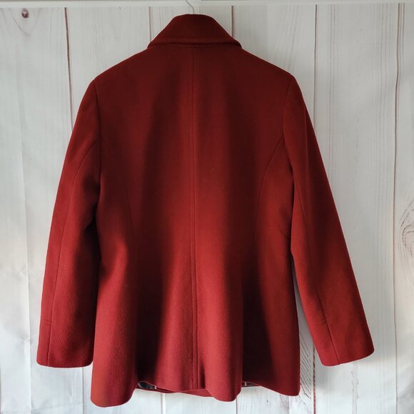 Calvin Klein Wool/Cashmere Blend Double Breasted Pea Coat, Dark Red, Women’s 12 - Picture 2 of 7